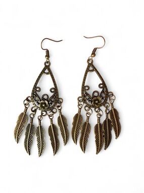 ✨ Handcrafted Bohemian Bronze Chandelier Statement Earrings ✨